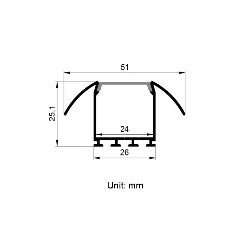 Recessed Drywall LED Channel Diffuser For 20mm Double Row LED Strip Lighting Recessed Drywall LED Channel Diffuser For 20mm Double Row LED Strip Lighting
